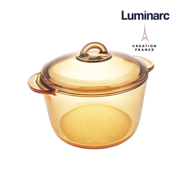 Bộ 3 nồi thuỷ tinh Luminarc Amberline Granite 1.5 Lít/ 2 Lít / 3 Lít (Bảo Hành 10 Năm)- LUGR1523