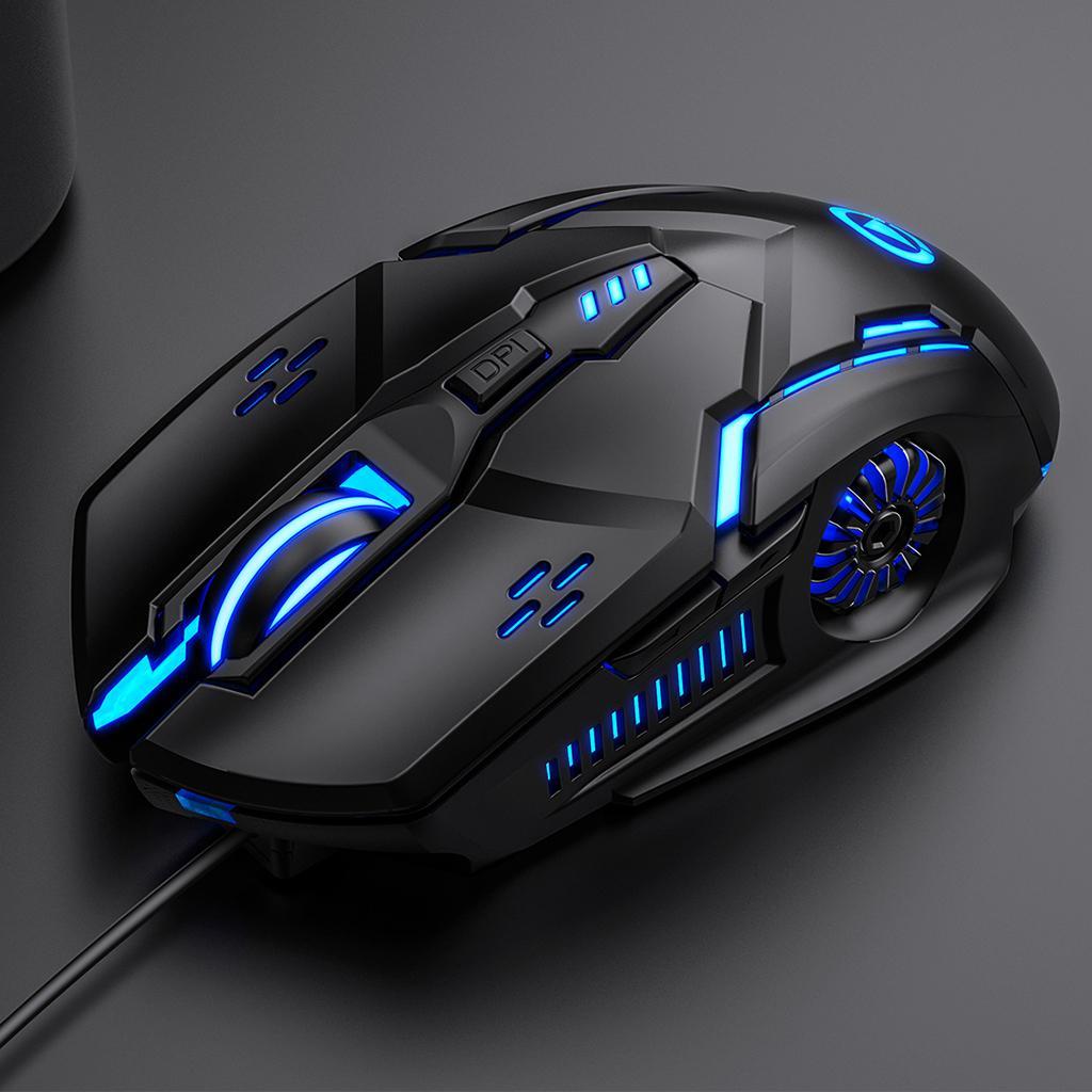 Wired Mouse Six-button Colorful Luminous Gaming Mechanical Mouse White