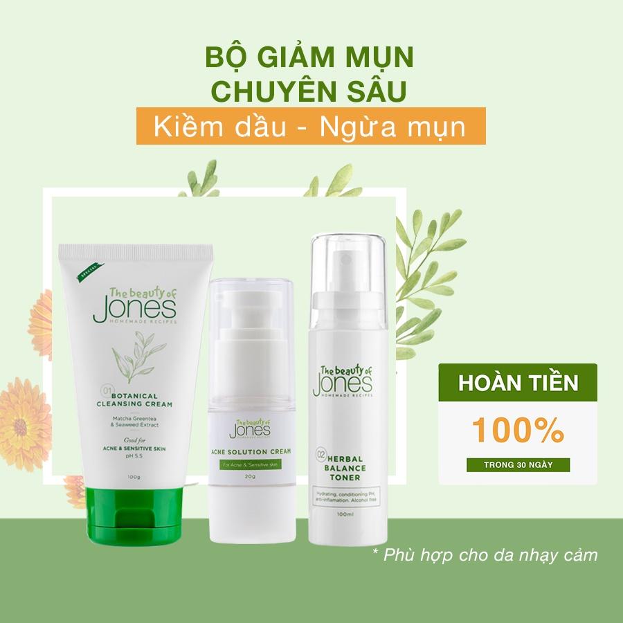 Set giảm mụn chuyên sâu da mụn nhạy cảm The Beauty of Jones