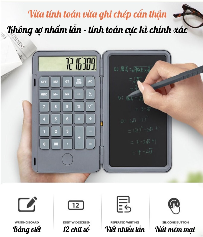 Máy Tính Bỏ Túi kiêm màn hình cảm ứng pin Nạp Sạc