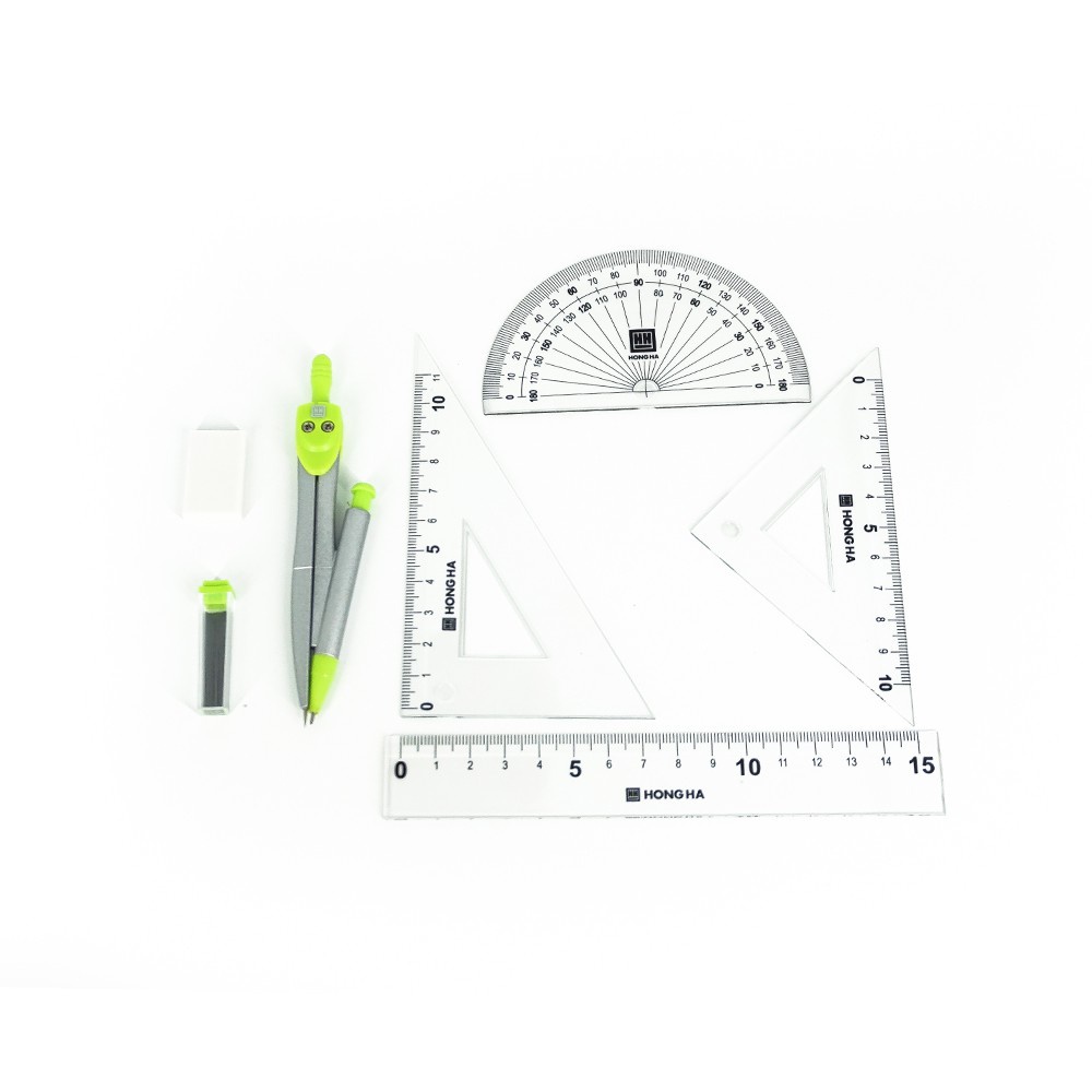 Bộ Dụng Cụ Học Tập HH SM02 - Compa Kèm Eke Thước Kẻ Thiết Kế Nhỏ Gọn, Nhẹ, Dễ Cầm Và Dễ Sử Dụng.
