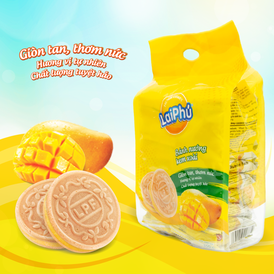 Bánh Cookie Lai Phú Kem Xoài 350g