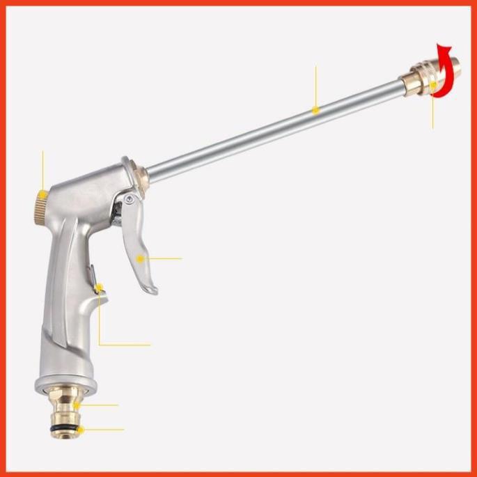 Bộ dây vòi xịt nước rửa xe, tưới cây . tăng áp 3 lần, loại 20m 206701-2 đầu đồng, cút, nối đồng nhựa