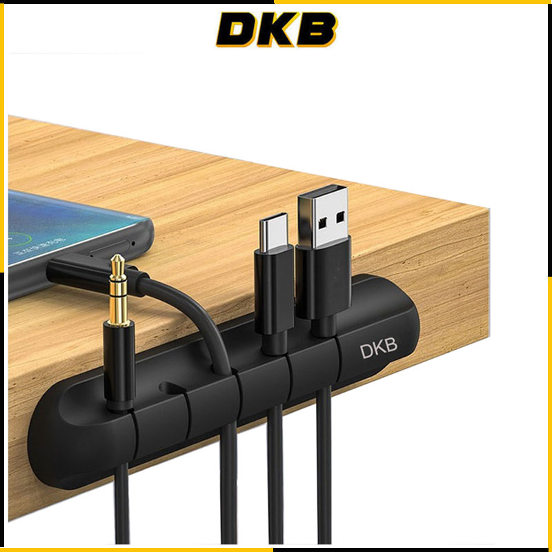 Phụ kiện giữ dây cáp sạc, Giá đỡ Silicon mini cố định dây cáp sạc cho các thiết bị điện tử trên bàn làm việc - Hàng chính hãng DKB
