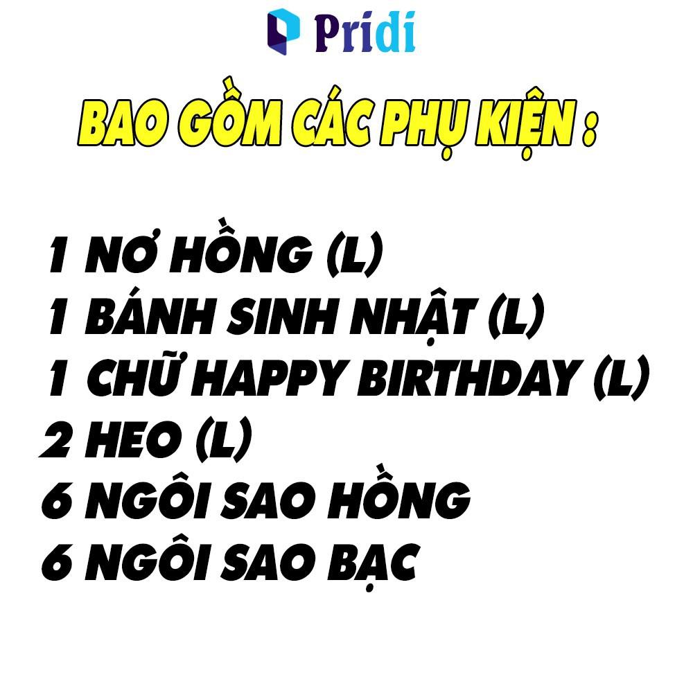 Set bong bóng phụ kiện trang trí sinh nhật cho bé trai bé gái 35-40cm - BOBABO