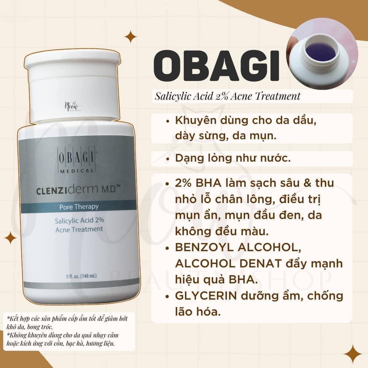 Obagi Clenziderm Pore 2% BHA 148ml(Hàng xách tay)