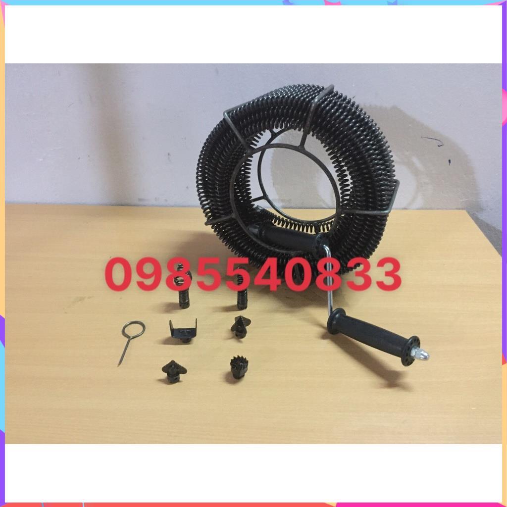 Dây thông tắc cống dài 12M dùng tay quay, thông bồn cầu,bồn rửa mặt,thông đường ống nước