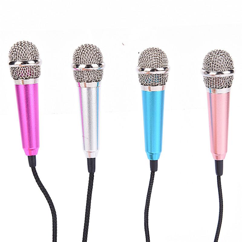 Micrô phòng thu âm thanh nổi mini 3,5mm di động Micrô phòng thu KTV Karaoke Di động Máy tính xách tay Máy tính để bàn Micrô nhỏ Màu sắc: Bạc