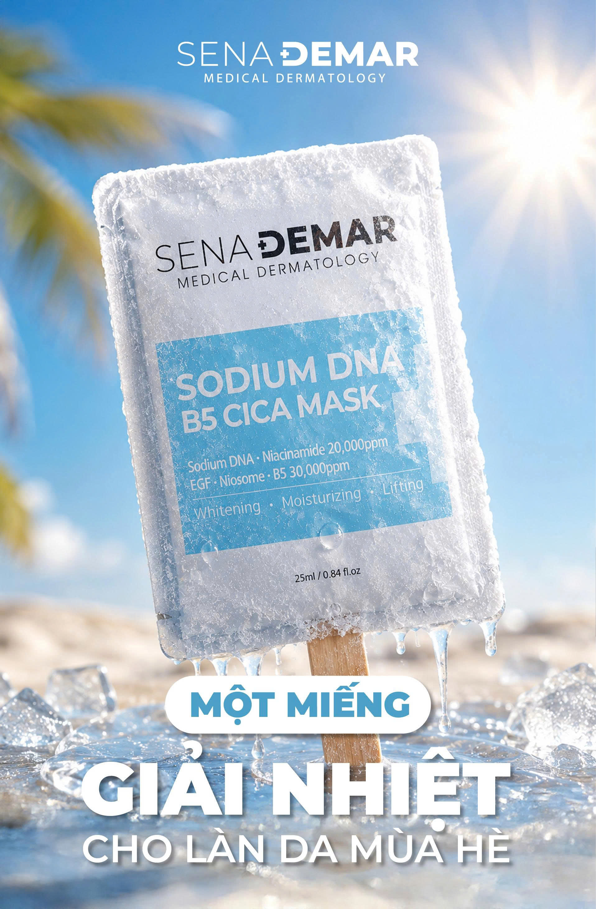 Combo 5-10-20-30-50 miếng Mặt nạ Senademar Sodium DNA B5 mask 25ml hạn 2029 Hàn Quốc cấp ẩm dưỡng trắng phục hồi