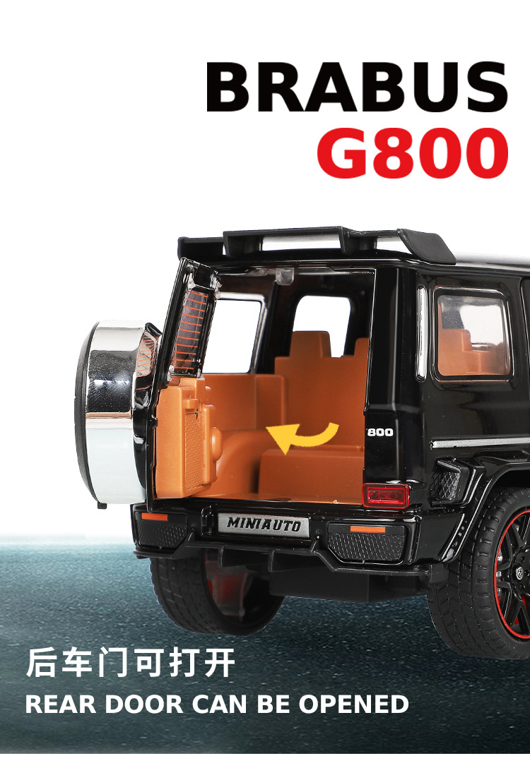 Xe hợp kim tỷ lệ 1:32 Mercedes-Benz Big G-Babos G800 mầu đen + Décor gara sửa chữa - MY66-M5277X ( chọn màu)