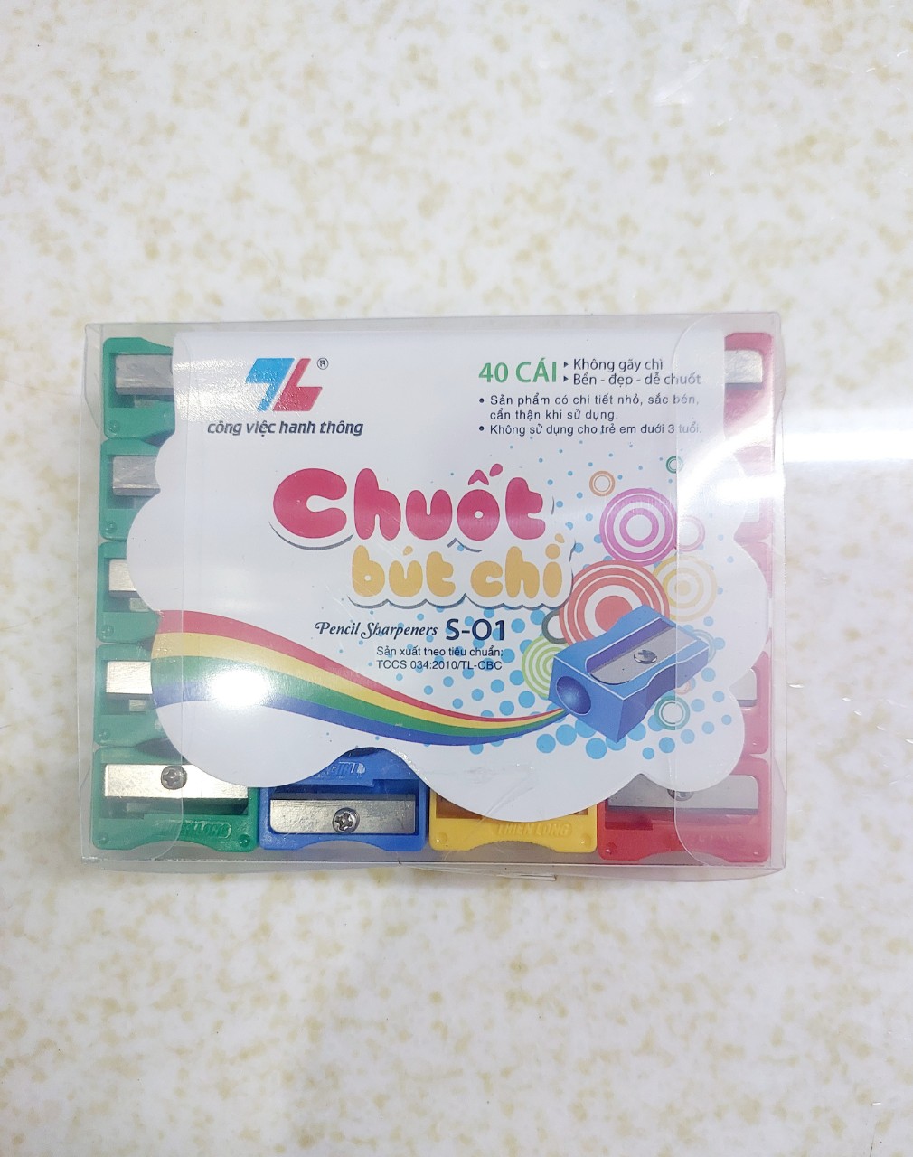 Hộp 40 Chuốt Chì TL S-01 , Đồ chuốt bút chì gỗ mini