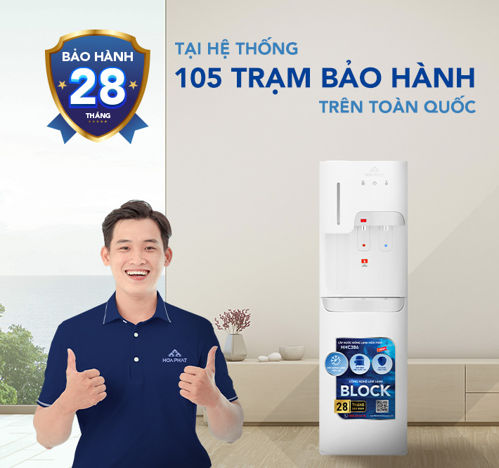 Cây nước nóng lạnh hút bình Hòa Phát HHC386 - Bảo hành 28 tháng - Hàng chính hãng