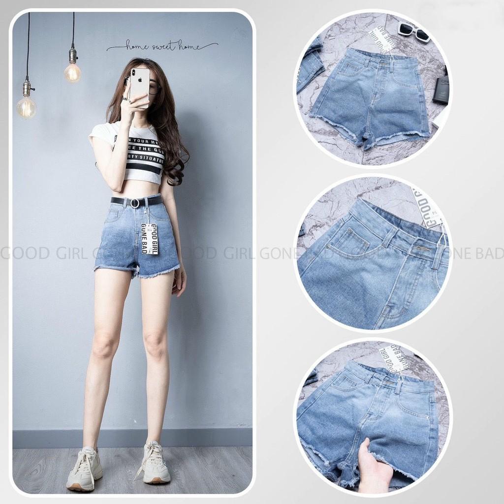 Quần short jean nữ, không co dãn form vừa, chất liệu cực đẹp loang màu William - AT99
