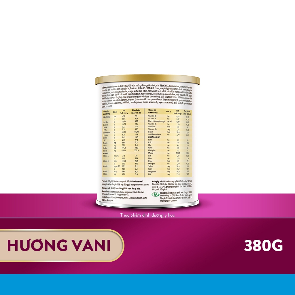 Sữa Bột Dành Cho Người Bị Tiểu Đường Glucerna Abbott Hoa Kì Hương Vani 380g/400g