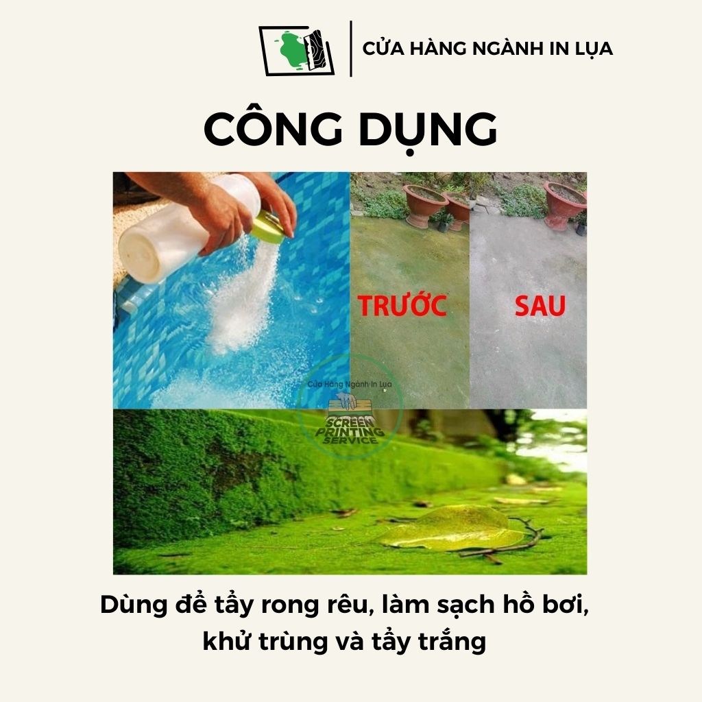 Bột tẩy rong rêu nền nhà xi măng, tường xi măng, gạch, sân sườn, siêu nhanh, siêu sạch