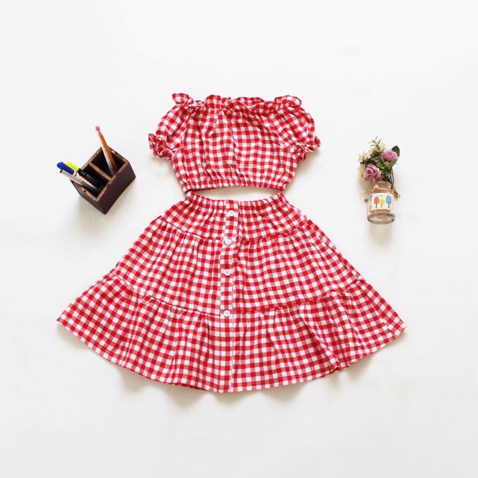 SÉT VÁY SỌC PHỐI ÁO SỌC CROPTOP