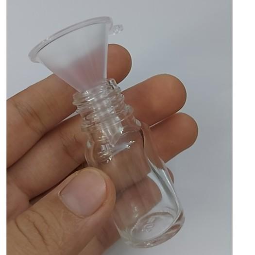 Chai thủy tinh thân TRONG nắp bóp ĐEN 5ml 10ml 20ml 30ml 50ml 100ML- Phễu, Lọ đựng serum