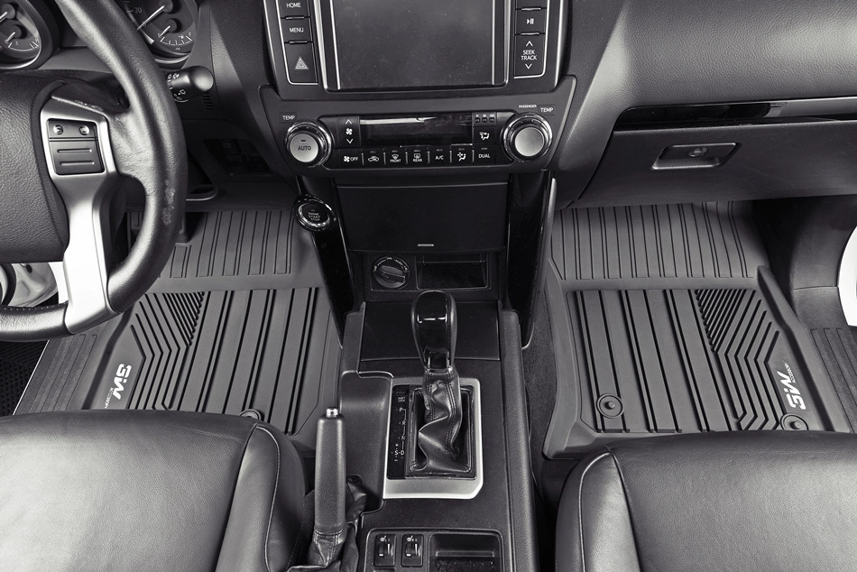 Thảm lót sàn xe ô tô Toyota 4Runner 2014- Nhãn hiệu Macsim 3W chất liệu nhựa TPE đúc khuôn cao cấp - màu đen