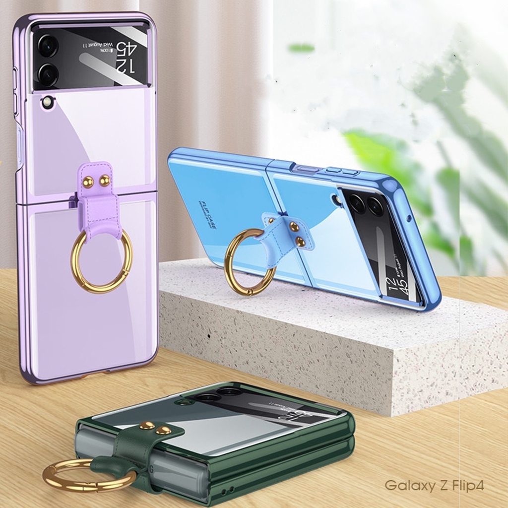 Ốp lưng cho samsung Zflip4 - Z flip4 - Z Flip 4 5G nhiều màu có Ring đeo giữa
