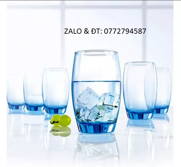 Ly Thủy Tinh PHÁP Salto Ice Blue Hi Ball 350ml | Thủy Tinh Màu Cao Cấp