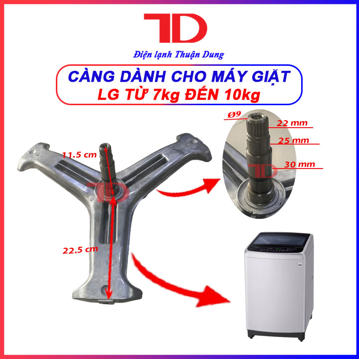 Trục càng 3 chạc dành cho máy giặt LG 7Kg 8Kg 9Kg 10Kg lồng ngang - Điện Lạnh Thuận Dung