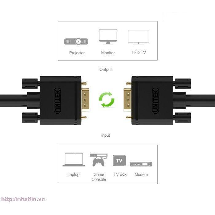 Cáp VGA Unitek LCD 3C+6 (1.5m) (Y-C 503G)  - HÀNG CHÍNH HÃNG