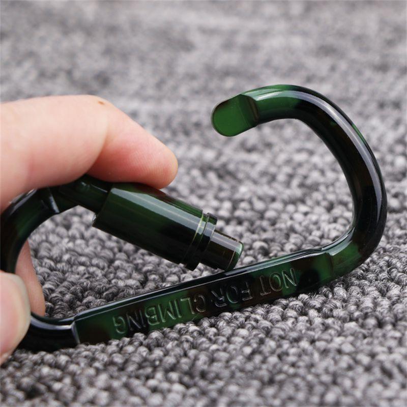 1pc Hanging Buckle Aluminum Alloy D-type Camouflage Spray Paint Long Nut Mountaineering Buckle Tactical Hanging Buckle Bag