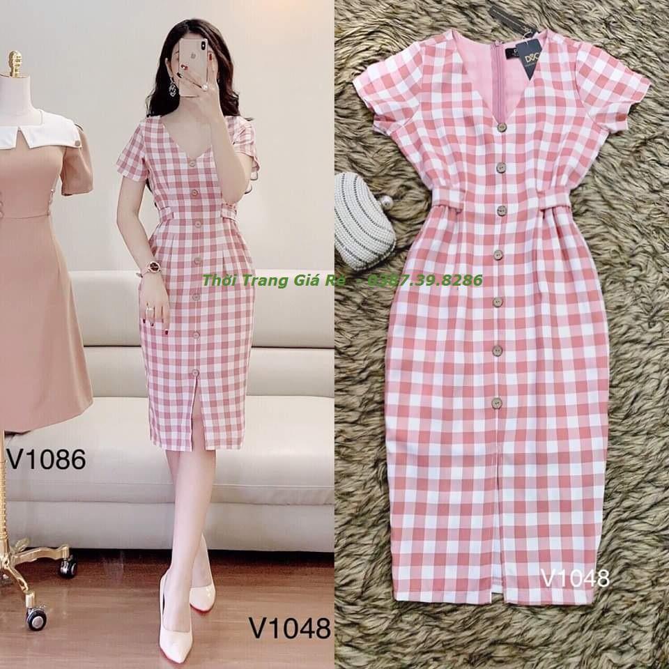 ĐẦM CARO THẮT NƠ EO XINH XẮN