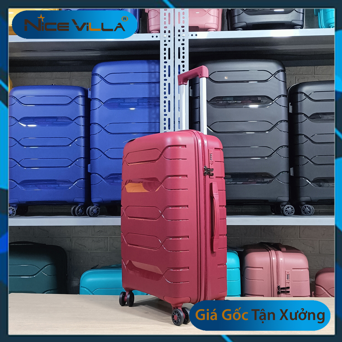 Vali Thời Trang NiceVilla Nhựa Dẻo PP Chống Va Đập Size 20inch & 24inch & 28inch