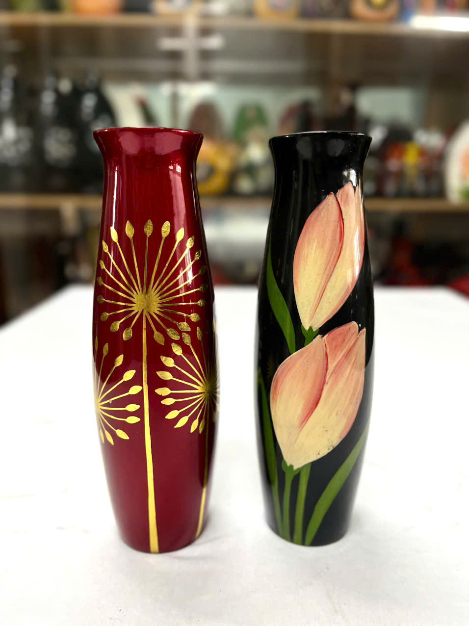 Bình Hoa Sơn Mài Cao Cấp Thanh Bình Lê- Mã B60 size 25x8 cm cắm hoa, trang trí kệ, bàn làm việc, quà tặng ý nghĩa