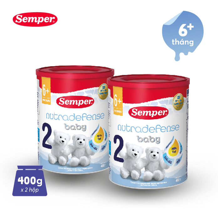 Combo 2 Sữa bột công thức Semper Nutradefense Baby 2 400g/hộp