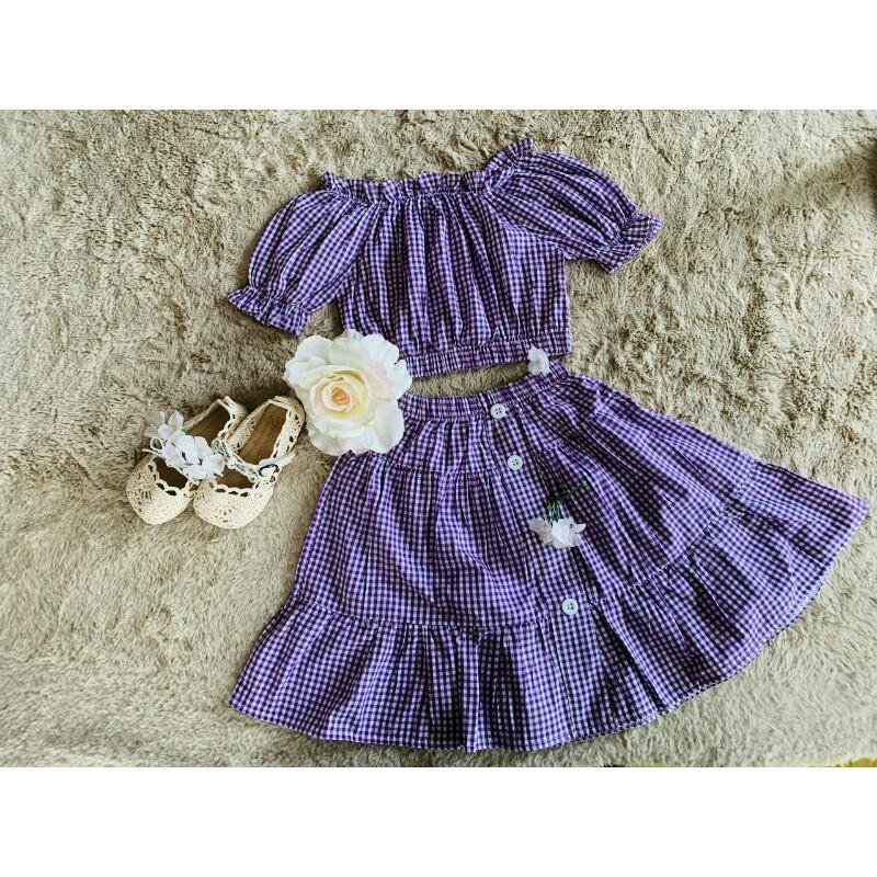 Set váy kẻ caro S07