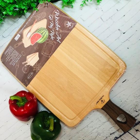 THỚT GỖ BEECH CHỮ NHẬT CAO CẤP có tay cầm Kt 25cx43cm. Dụng cụ nhà bếp được Kiểm nghiệm và chứg nhận bởi VSATTP AN TOÀN
