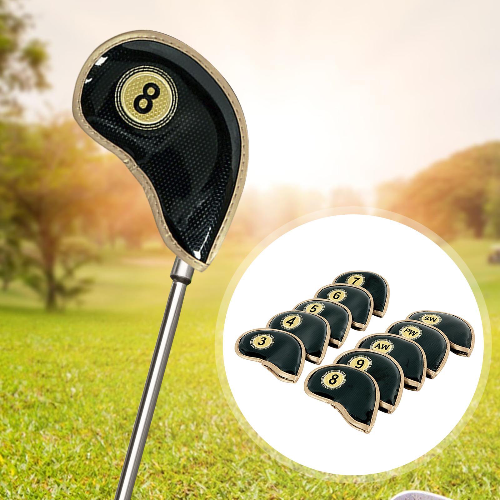 10 Pieces Golf Iron Headcovers Golf Club Head Covers Portable Golfer Gift
