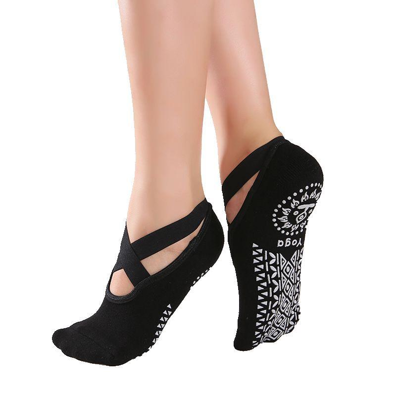 Băng Yoga Pilates Socks cho phụ nữ múa ba lê múa bông chống trượt chống trượt sock tập thể dục tập thể dục slipper chạy tay cầm khóa Color: B-Skin Color