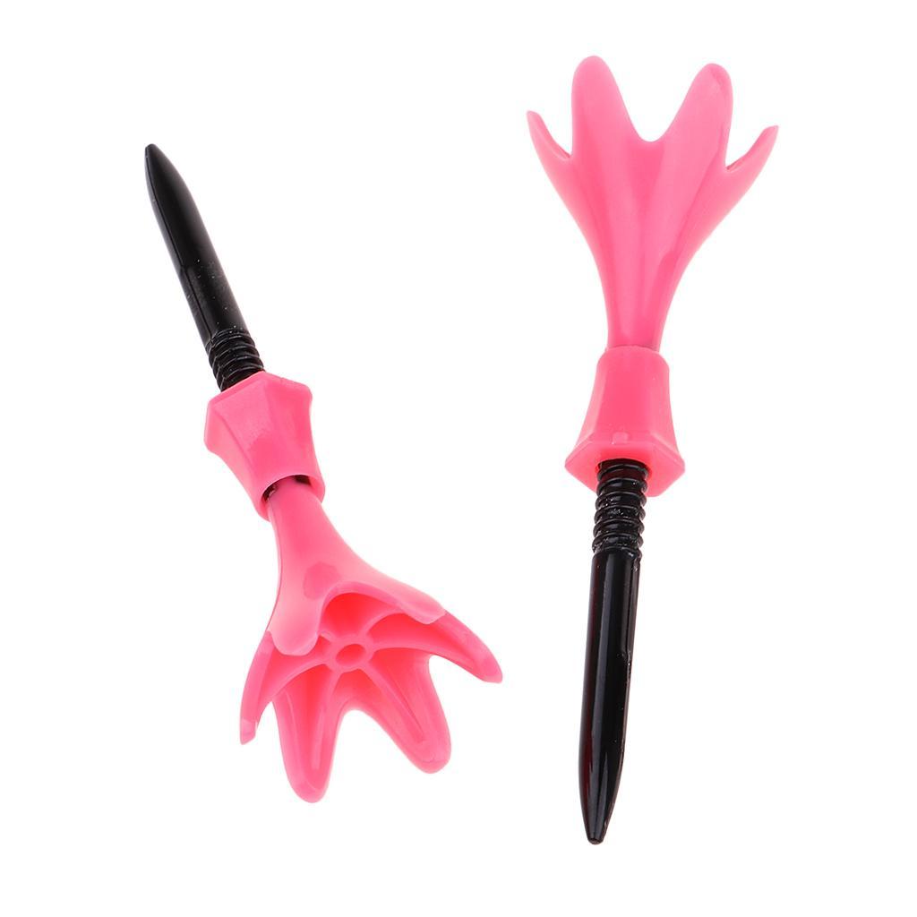 2-3pack 3Pcs Adjustable Golf Tees Plastic Rotatable Golf Tees Golf Tee Set Pink