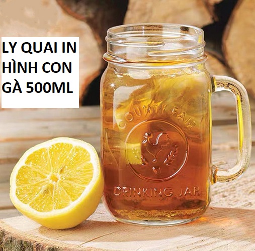Ly Quai Có nắp 500ml in hình Con Gà