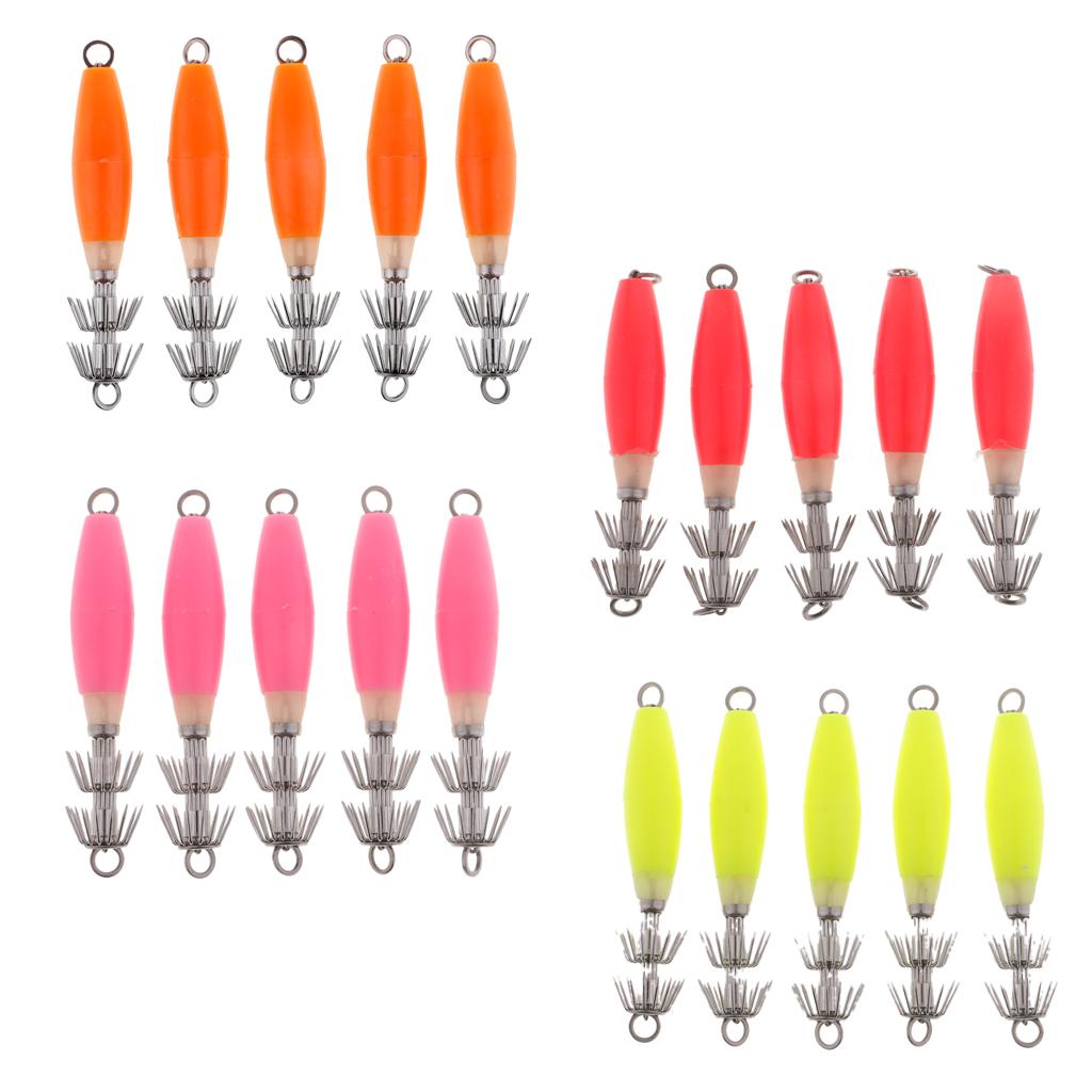 5pcs Sea Fishing Squid Octopus Hook Saltwater Fishing Lure Hard Bait