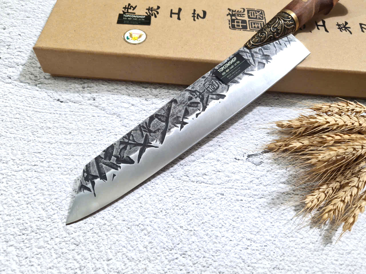 DAO BẾP - DAO THÁI HOA VĂN KHÂU ĐỒNG MÃ A3 DT157 NT topcomshop vn