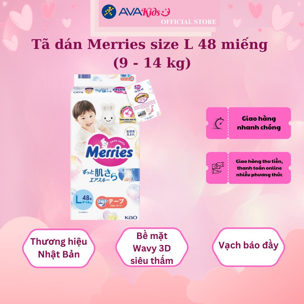 Tã dán Merries size L 48 miếng (9 - 14 kg)