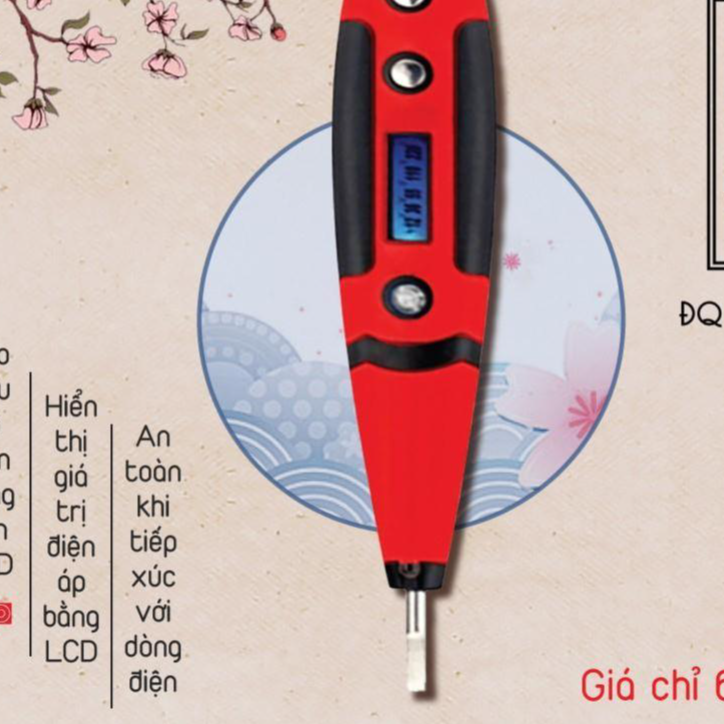 Bút thử điện ĐQ ETP01 RB (hiển thị LCD, đỏ đen)