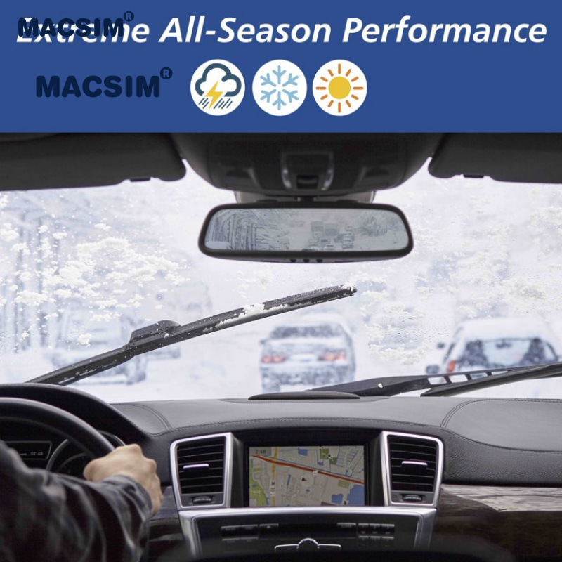 Combo cần gạt nước mưa ô tô Nano Silicon Macsim cho xe Mitsubishi Outlander 2013-2018