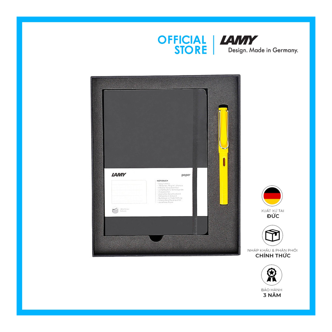 Gift Set Lamy Notebook A5 Softcover Black + Lamy Safari Yellow - GSNSa007