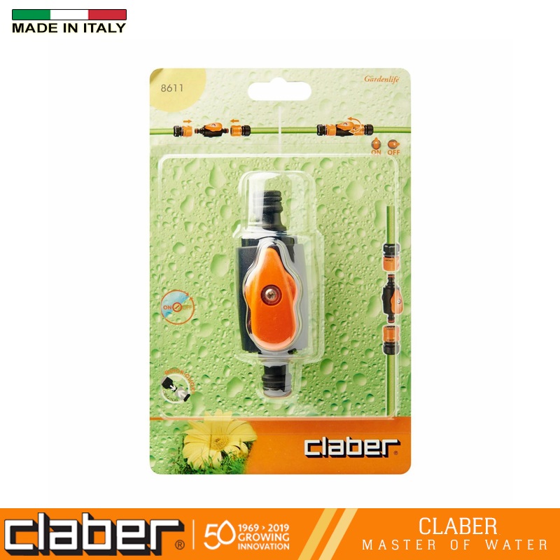 Đầu nối kèm van khóa Claber 8611