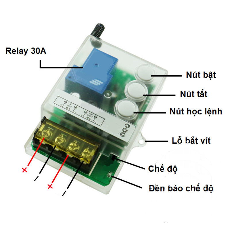 Công Tắc Điều Khiển Từ Xa 12V 30A WT-DC12V