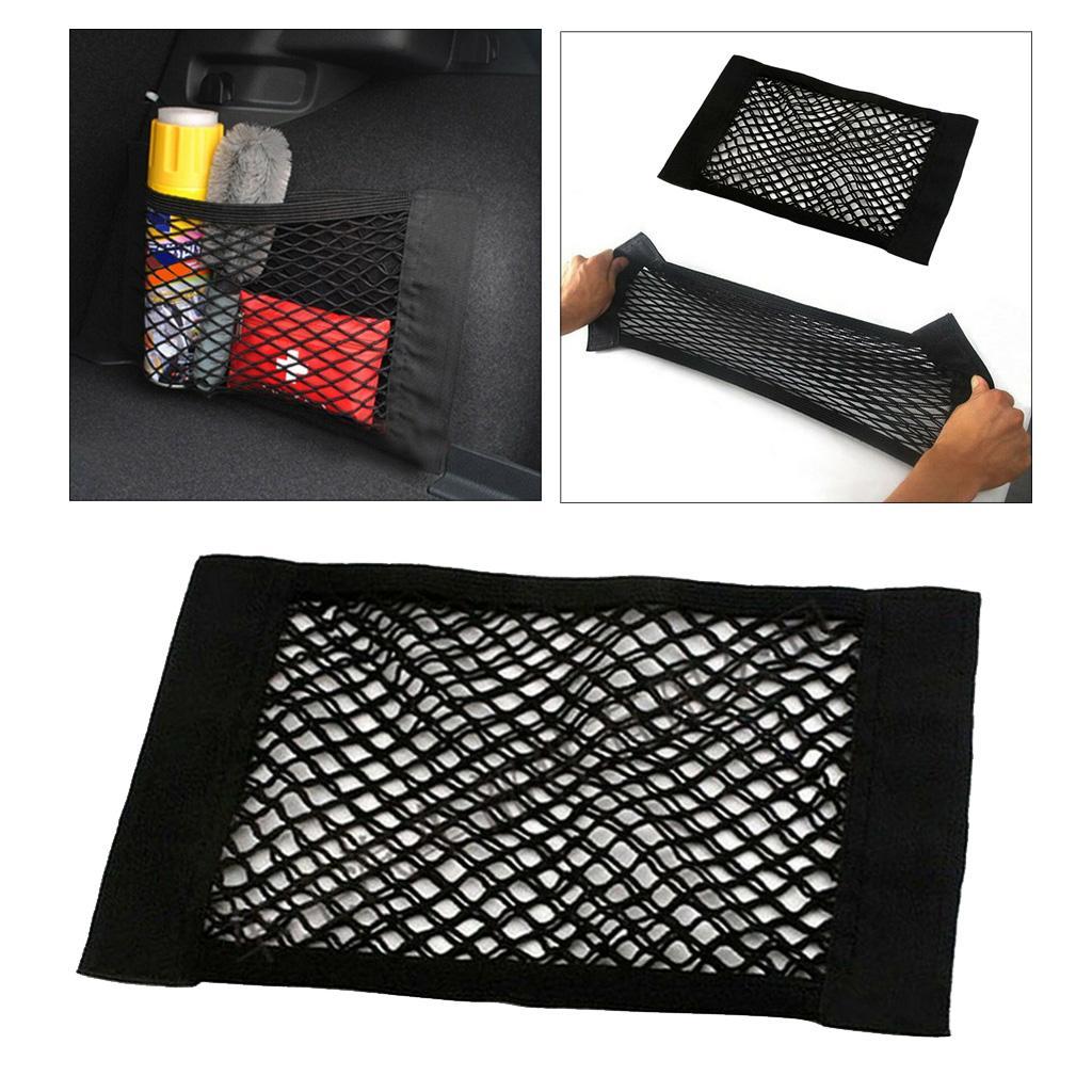 3x Car Seat Organizer Storage Bag Elastic Mesh Net Pocket, for Auto Vehicle Van