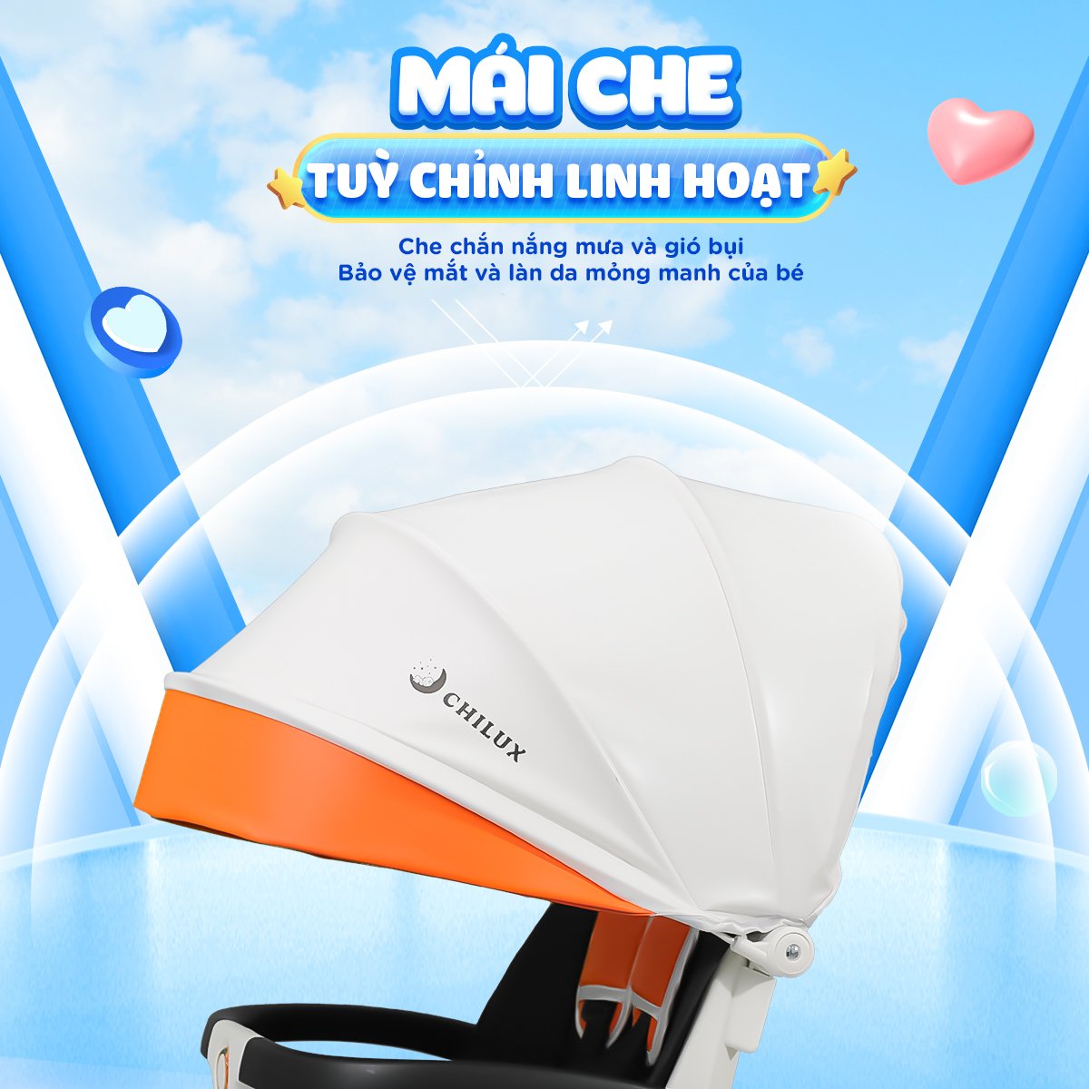 Xe đẩy Chilux M06 - Xe đẩy gấp gọn cho bé cao cấp, 2 chiều 3 tư thế, hệ thống giảm sốc giúp di chuyển êm ái