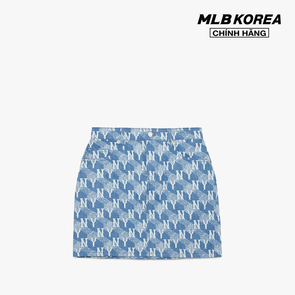 MLB - Chân váy denim mini Cube Monogram Printed 3FDSM0333