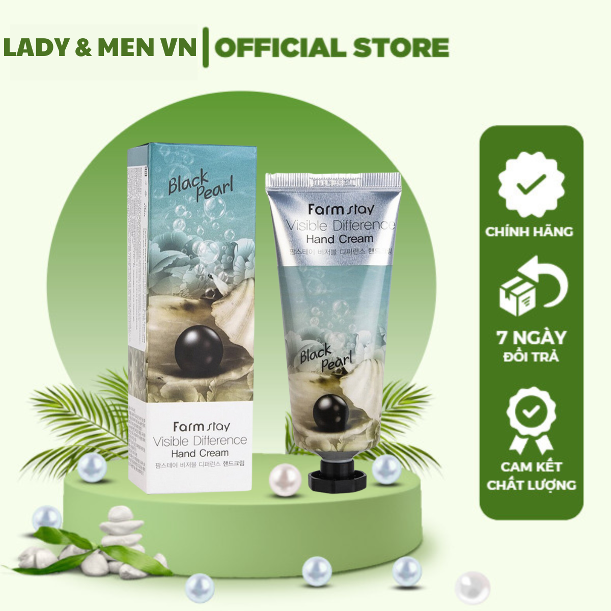 Kem dưỡng da tay Farmstay 100g chiết xuất từ ngọc trai đen dưỡng sáng da tay - Hàng chính hãng - Lady &amp; Men Viet Nam