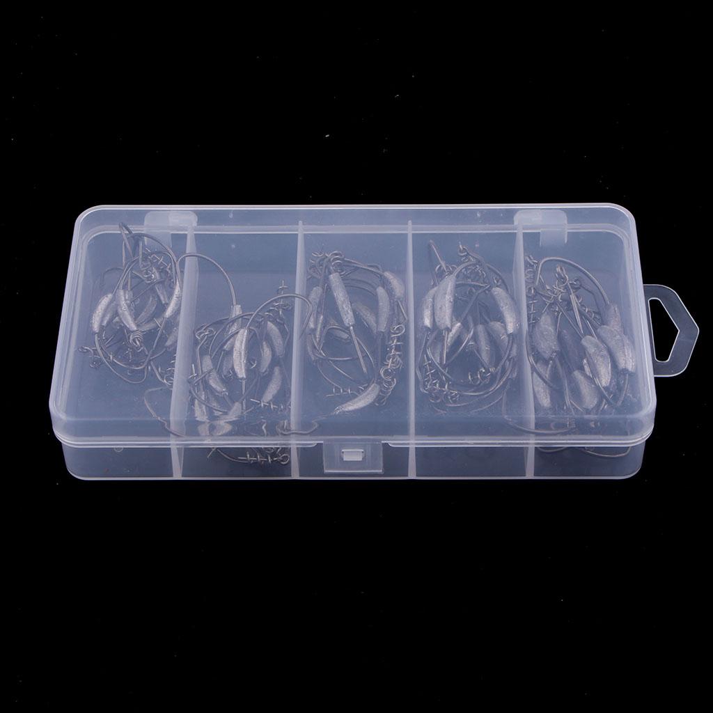 50pcs Weighted Superline Spring Hooks Jig Head Fishing Hook for Soft Lures